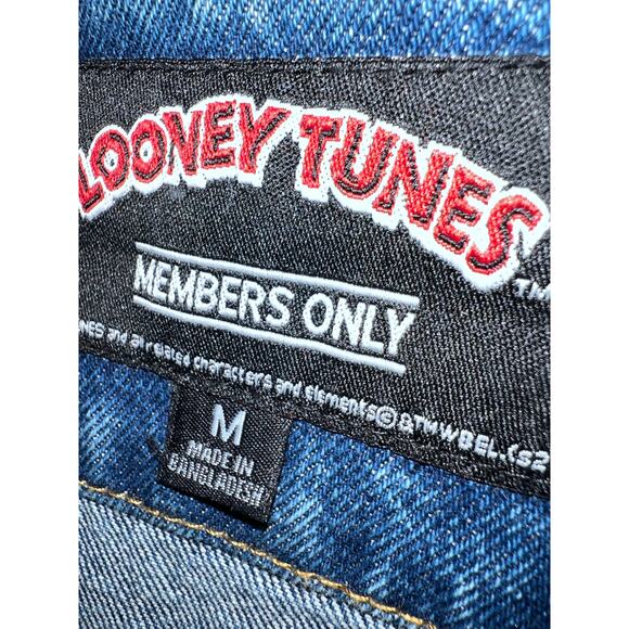 Space Jam x Members Only Looney Tunes Denim Jean Jacket M - Picture 7 of 8